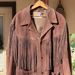 Early 1990's Schott Western Suede Fringe Jacket  • Size 44